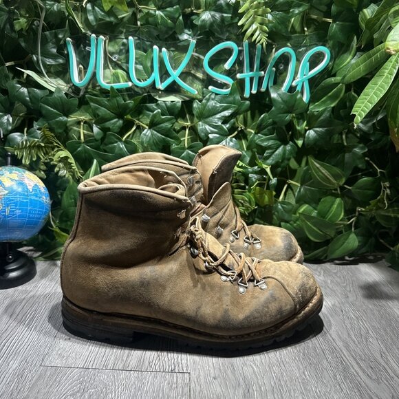 Vintage Brevettata Montagna Mountaineering Hiking Boots Swiss  Made Size 12 main image 11